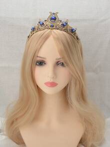 1入女士彩色鑲嵌銀合金髮梳,婚禮、宴會等特殊場合髮飾,新娘適用 - 彩色 - 查看 2