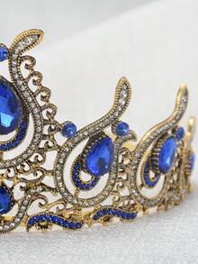 1入女士彩色鑲嵌銀合金髮梳,婚禮、宴會等特殊場合髮飾,新娘適用 - 彩色 - 查看 7