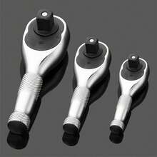 TUNGFULL 3入組不同尺寸套筒配盒,迷你棘輪扳手1/4 3/8 1/2英寸傳動鈍扳手套件,快拆頭72齒方頭扳手 - 銀色 - 查看 5