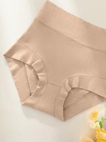 3pcs/Set Young Girls' Multicolor Anti-Bacterial Mid-Waist Tummy Control Triangle Shorts With Breathable Buttock Lift Function, Women's Double-Layer Lock Edge Hipster Panties