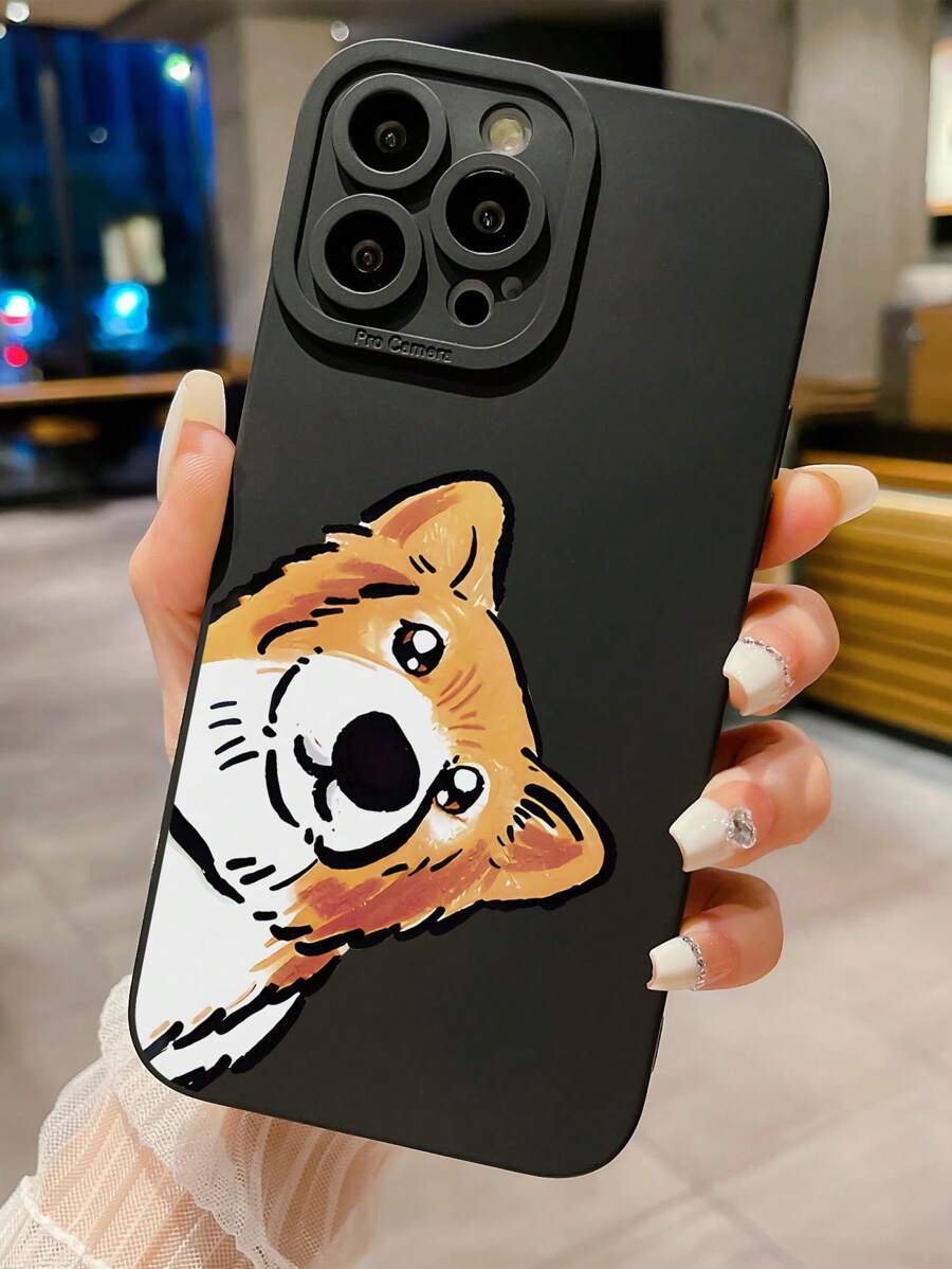 Ốp điện thoại hình chú chó đáng yêu 1 hình ngộ nghĩnh tương thích với iPhone, Samsung, Xiaomi/Redmi, Oppo/Realme, Vivo, Infinix - màu đen - Xem 1