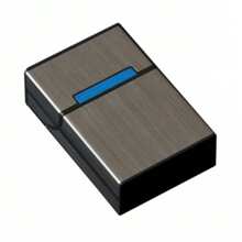 鋁合金香煙盒 刷砂香煙盒 金屬香煙盒 磁鈕香煙盒 男士金屬香煙盒 - 銀色 - 查看 2