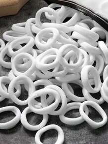 100pcs Women's White Y2k Mini Hair Ties, Simple Style Elastic Hair Ties For Everyday & Hair Decoration Accessories Casual Valentine's Day Valentines Ponytail Holders Hair Elastics Hair Rubber Bands Scrunchies Hair Rope, Hair Bobbles Head Accessories Elastic Band - White - View 3