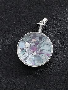 1入組天然礫石拋光迷你石頭心形許願瓶紫水晶吊墜療癒靈氣飾品製作DIY項鍊禮品 - 天然石吊墜 - 查看 15