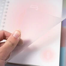 1pc Creative Colorful Plastic Loose Leaf Binder With Replaceable Refills A5 Lined Notebook (60 Sheets) Suitable For Students And Business Office Writing - Purple - View 4