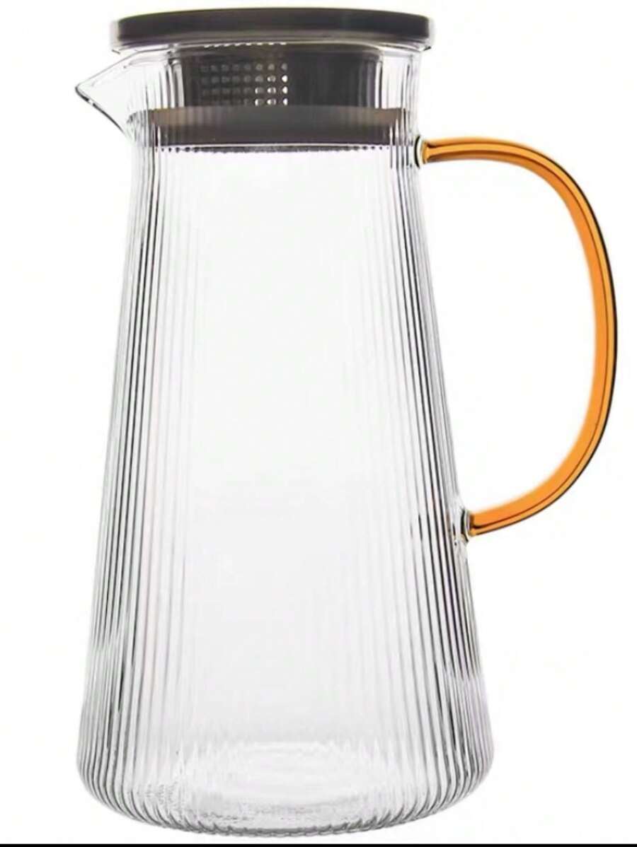 北歐風格耐高溫玻璃水壺套裝,附有保溫豪華水杯,大容量玻璃瓶可盛載冷水、果汁、茶等