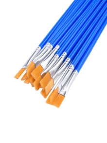 10 件裝藝術繪畫刷套裝 - 尼龍髮線、水彩、水粉和壓克力畫筆,用於素描和著色 - 藍色 - 查看 5