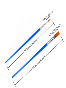 10 件裝藝術繪畫刷套裝 - 尼龍髮線、水彩、水粉和壓克力畫筆,用於素描和著色 - 藍色 - 查看 2