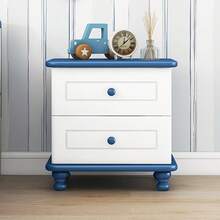 Wooden Nightstand With Two Drawers For Kids,End Table For Bedroom - 藍色 - 查看 11