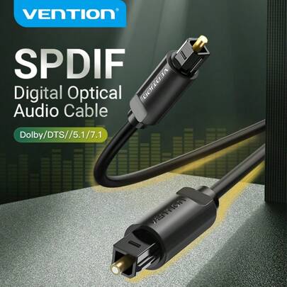 VENTION 数字光纤音频线 光纤 Toslink 音频线 S/PDIF 端口 适用于蓝光 CD DVD、条形音箱、智能电视、家庭影院