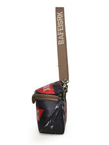 時尚對比印花肩包和多用途休閒斜跨包 - 紅色 - 查看 7