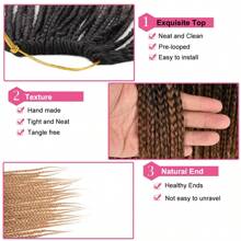 Box Braids Crochet Hair 18 Inch Long Crochet Braids Pre Looped Crochet Hair For  Small Crochet Box Braids Knotless Box Braids Crochet Hair Box Braided Hair Extensions Ombre Black Brown Light Brown - Ombre - View 4