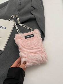 女式手機零錢包單肩包,甜美酷炫手提時尚包,帶水鑽裝飾,閃亮手提包帶 - 淺粉色 - 查看 6