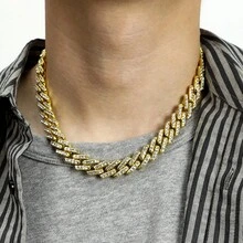 1pc Men's Alloy Creative Diamond-Shaped 13mm Necklace, Simple Versatile Chain Jewelry Suitable For Men And Women Daily Wear - hip hop necklace - View 15