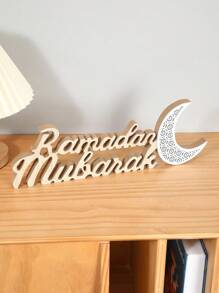 1 件木制 Kareem 桌面装饰节日装饰生日礼物毕业 - 白色 - 查看 1