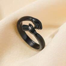 1pc Fashionable Simple Hug Of Love Open Ring, Adjustable Women's Jewelry Gift - Multicolor - View 12