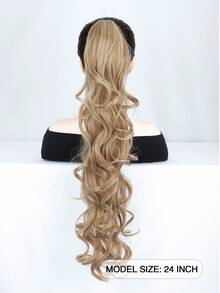 nimoki 24英寸長鬆散波浪辮及合成髮束,女士用自然波浪合成髮卡（金髮） - 金色 - 查看 6