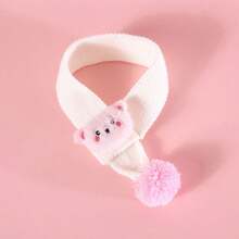 1入組情人節寵物貓圍巾,針織卡通熊刺繡頸暖保暖毛線領扣球寵物裝飾 - 棕色 - 查看 8