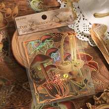 1入組40張天然筆記系列復古植物元素裝飾貼紙,具有熱壓技術（pvc） - 彩色 - 查看 3