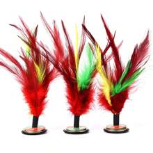 1入手工製作的毽子-多彩羽毛踢毽子-訓練手足協調的產品 - 彩色 - 查看 1