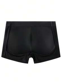 JOCKMAIL 男士加厚提臀網眼凸包平角褲,透氣網眼設計 - 黑色 - 查看 4