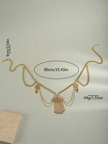 1入式波西米亞風格金色盾牌吊墜腰鏈 - 金色 - 查看 4