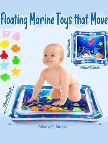 1PC Jellyfish Thickened Baby Water Pad ForCrawling And Training ,Comfortable Cushionfor 1 Year Olds And Up,Promotes SensoryDevelopment And Coordination - Blue - View 8