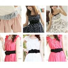 1 件女士宽腰带蕾丝玫瑰花朵弹性拉伸腰带紧身胸衣束腰 - 黑色 - 查看 3