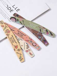 12pcs 240/240 Green Printed Nail File For Makeup - Multicolor - View 3
