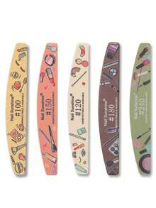 12pcs 240/240 Green Printed Nail File For Makeup - Multicolor - View 7