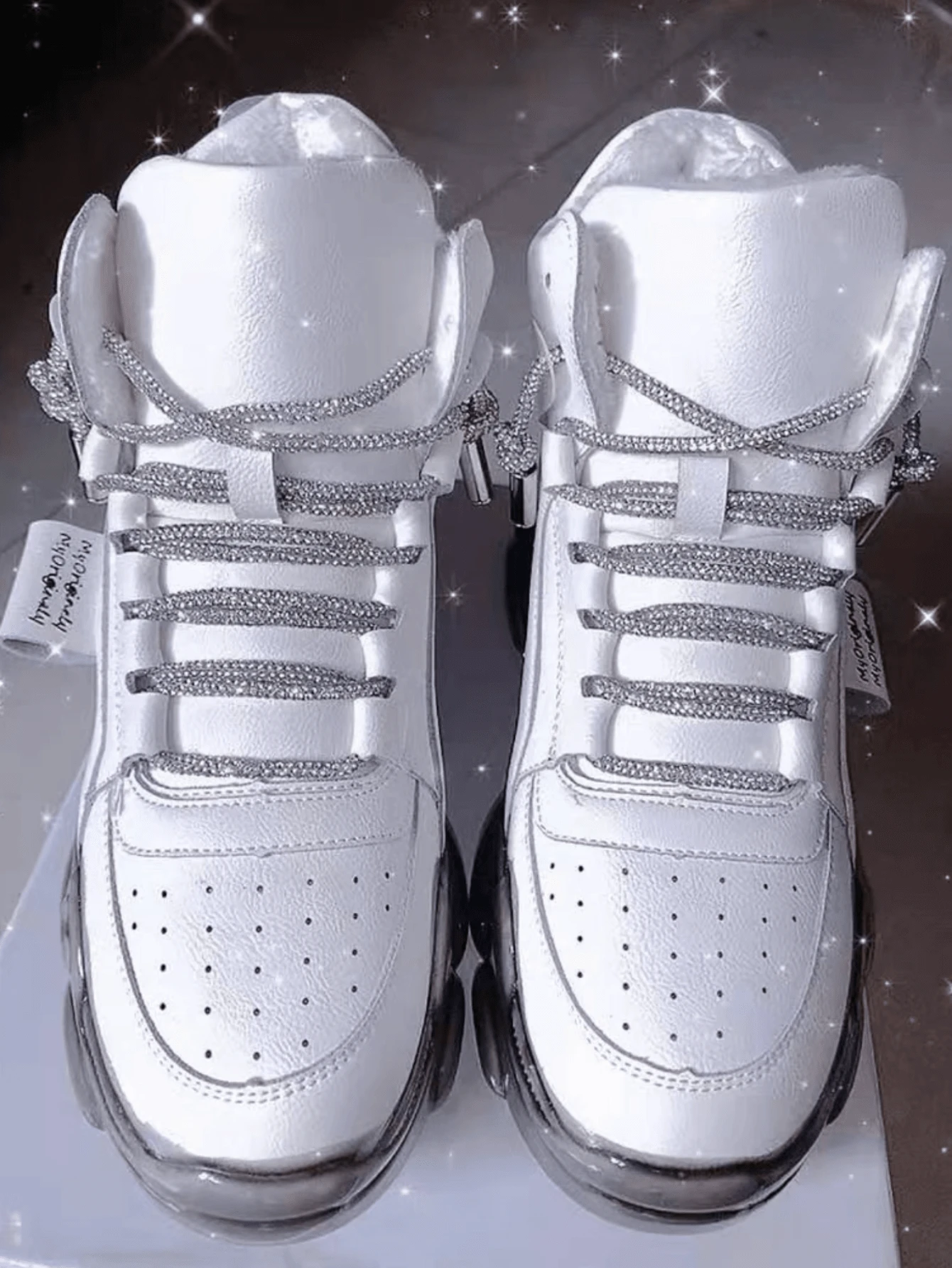 Personalized Rhinestone Chain Shoelaces For Women's Sneakers, Basketball Shoes, Skateboarding Shoes, Chunky Sneakers, Versatile Student Decoration, Upgraded Non-Sticky And Non-Falling Diamonds