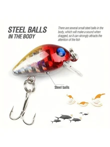 5/10pcs Random Color 3cm/1.6g Mini Rock Fishing Lure, Abs Plastic Artificial Bait, Hard Lure, Suitable For Saltwater And Freshwater Fishing, Outdoor Accessories