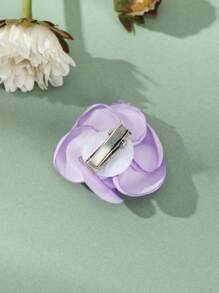 6入組可愛的紫色玫瑰花髮夾 - 紫色 - 查看 3