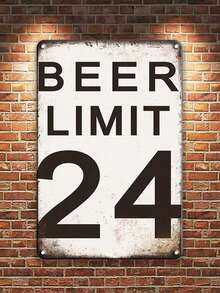 1pc啤酒限量24金屬標牌,酒吧招牌金屬錫板,車庫標誌藝術牆面裝飾,男性休息室酒吧酒館金屬海報裝飾配件,復古錫板8x12英寸 - 彩色 - 查看 2