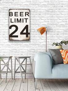 1pc啤酒限量24金屬標牌,酒吧招牌金屬錫板,車庫標誌藝術牆面裝飾,男性休息室酒吧酒館金屬海報裝飾配件,復古錫板8x12英寸 - 彩色 - 查看 3