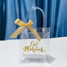 5 sztuk Przezroczysty Torby na prezenty Z Uchwyt Wielokrotnego użytku Przezroczysty PVC Torba Dla Party Favor Dekoracje