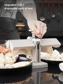 1pc Dumpling Machine Press ,Large Household Double Head Automatic Dumpling Machine Mold For Dumpling Wrapping Dough Stamp Cutter Pastry Pie Making Dumpling Machine - White - View 4