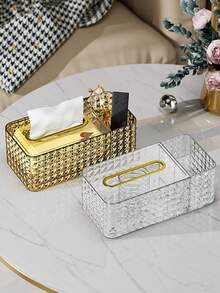 1入高端極簡風格的面紙盒,擁有輕奢風格,適用於咖啡桌和辦公室裝飾和收納 - 白色 - 查看 4