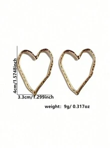 1pair Geometric & Asymmetrical Heart Shaped Stud Earrings - Irregular Love Earrings - View 5