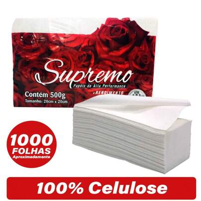 Papel Toalha 1000 Fls Interfolha Branco 100% Virgem Supremo