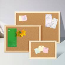 1塊木質留言板,極簡風格多尺寸適用於辦公室、學校、家裡 - 原木色 - 查看 1