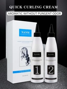 Nanm 快速燙髮水 無需軟化 冷熱燙髮 膠原蛋白 沙龍用 300ml*2 - 白色 - 查看 2