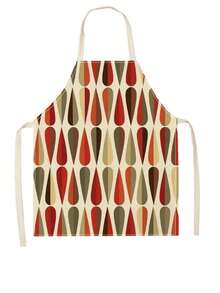 1入組亞麻印花圍裙 - 彩色 - 查看 1