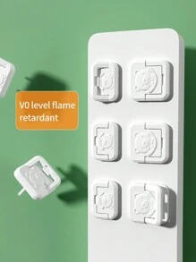 10入組(5入3針 & 5入2針)輸電插座蓋,可愛熊形設計,為兒童電氣安全保駕護航 - 白色 - 查看 3