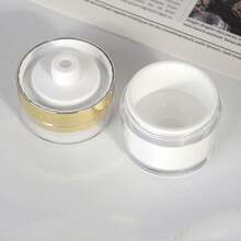 1pc Press-Type Vacuum Cream Container Full Coverage Lotion Bottle, Portable Cosmetic Sub-Bottle For Travel - Gold - View 6