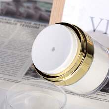 1pc Press-Type Vacuum Cream Container Full Coverage Lotion Bottle, Portable Cosmetic Sub-Bottle For Travel - Gold - View 7