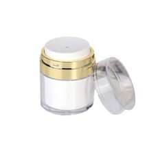 1pc Press-Type Vacuum Cream Container Full Coverage Lotion Bottle, Portable Cosmetic Sub-Bottle For Travel - Gold - View 5
