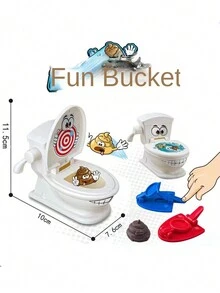 Toilet Toy Bounce Poop Tabletop Game Prank Toy Two Person Interactive Creative Gift - Multicolor - View 2