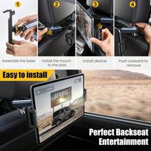 Car Headrest Mount, Tablet Headrest Holder - Stand Cradle Compatible With Devices Such As IPad Pro Air Mini, Galaxy Tabs, Other 4.7-10.5" Cellphones And Tablets - Black - Black - View 10