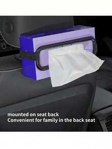 1入組車用遮陽板面紙盒&座椅背部紙巾盒蓋多功能車內掛式面紙盒,汽車面紙夾 - 黑色 - 查看 9